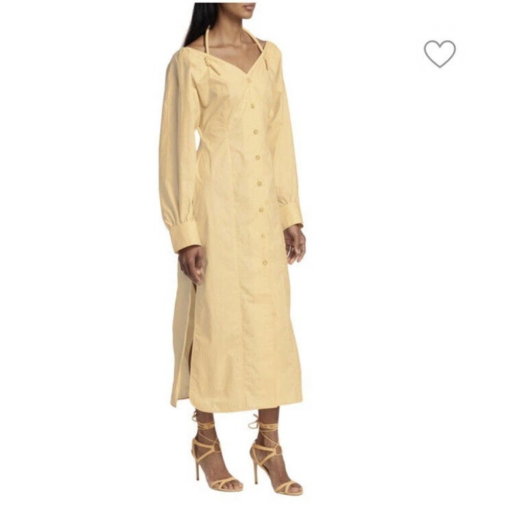 NANUSHKA Off Shoulder Halterneck Poplin Midi Dress Size Small
